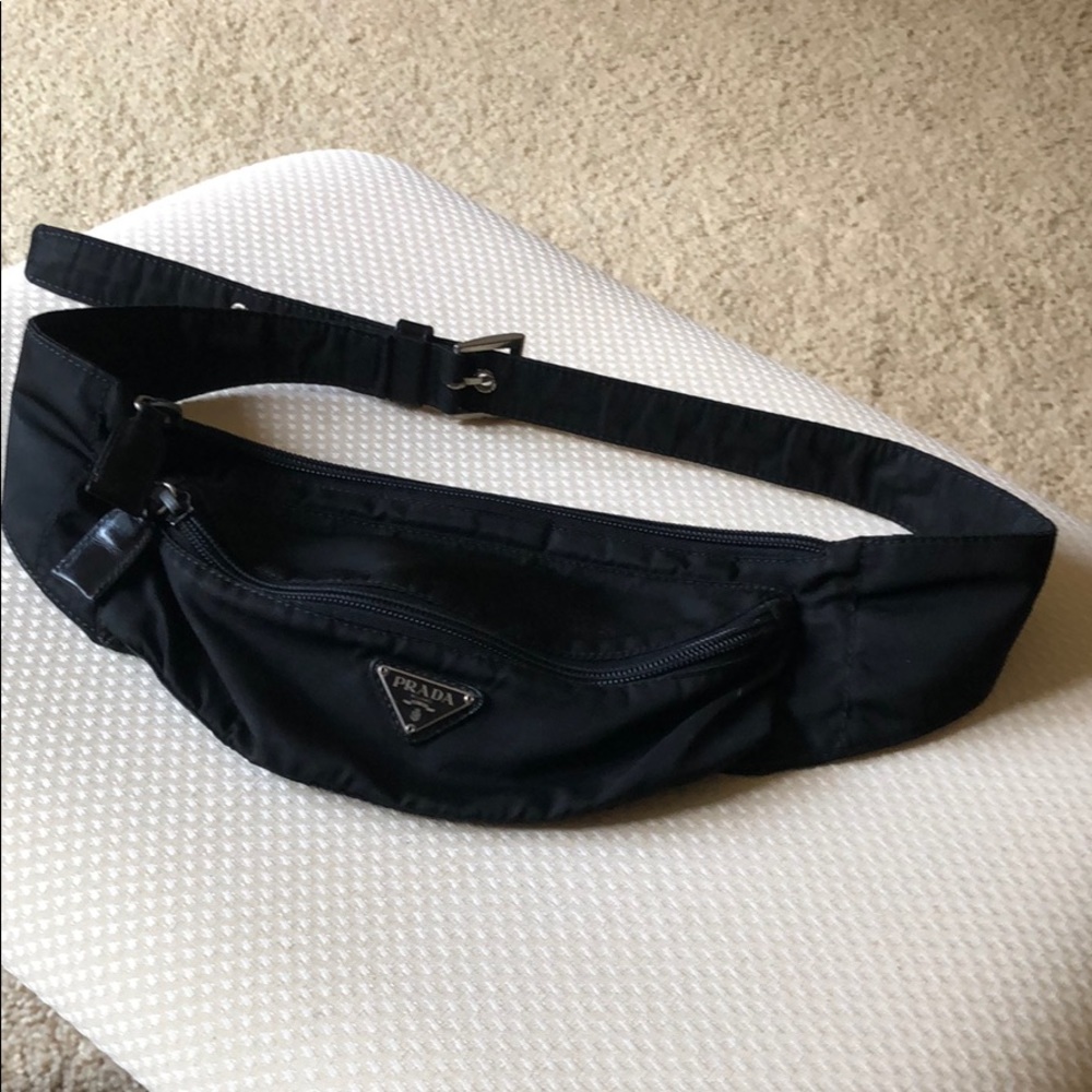 Prada black Tessuto belt bag